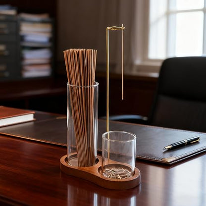 2 Pack Incense Holder for Sticks with Glass Ash Catcher | Keeps ash contained for cleaner incense burning and easy cleanup.