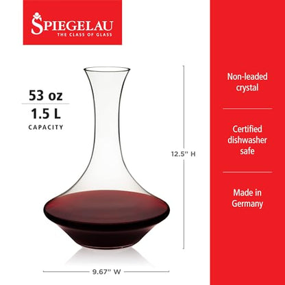 Spiegelau Authentis Crystal Wine Decanter, Modern Carafe for Red and White Wine, Elegant Glass Pitcher for Wedding Gifts, Housewarming, Home Bar Accessories, 53 oz (1.5 Liters), Set of 1 - style: 1.5 L Decanter