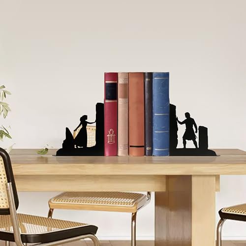 Couple Decorative Bookends Metal Magic Book Ends for Shelves | Bookshelf Decorative Objects Home Office Desk Bookshelf Decor