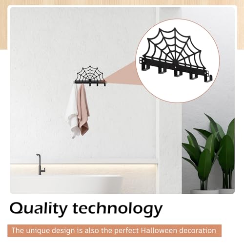 Reallnaive Cobweb Over The Door Hooks Christmas Gothic Bathroom Decor Creepy Hanger Wall Mount Rack Holder for Towel, Hat, Coat, Cloth, Keychain, Bag, Home Organizer - style: Cobweb
