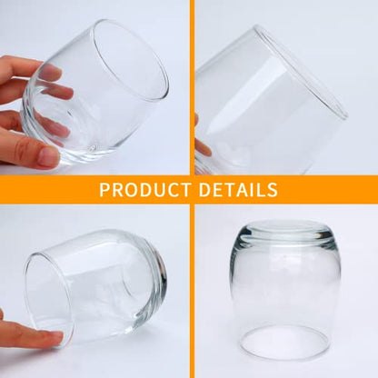 12 oz Wine Glasses,Stemless Wine Glasses Set of 24 | Wine Glass Tumbler for Red or White Wine,High-end Banquet,Party,Bar,Wedding,Gift