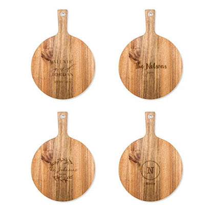 Weddingstar Wooden Round Cutting Board or Serving Board with Handle 12" x 16.5" - Blank - color: Non Customizable, size: 16.5"L x 12"W