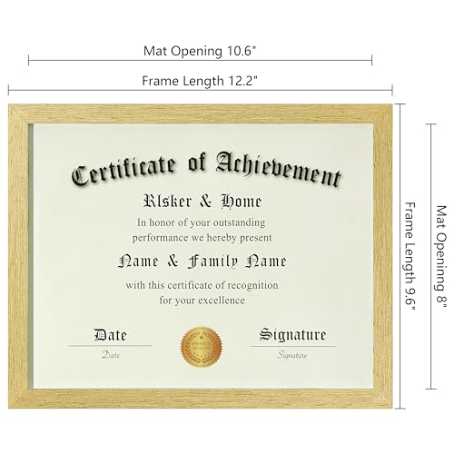 ELSKER&HOME 8.5x11 Certificate Frame 6 Pack,Gold with Glass | 8.5x11 Picture Frame with Semi-Tempered Glass Wood Composite Award Diploma Frame Includes Hanging Hardware and Desktop Easel - color: Gold 6P, size: 8.5x11