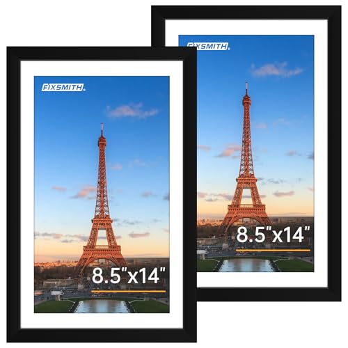 8.5x14 Picture Frame Set of 2, Photo Frame with HD Plexiglass, Display Pictures 7x10 with Mat or 8.5x14 Without Mat, Black Picture Frames Collage Wall Decor, Gallary Wall Frame - color: Black, size: 8.5"×14"