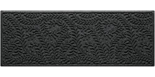 WaterHog Boxwood Front Door Mat Indoor Outdoor Entrance, All-Weather Mats | Heavy Duty Outdoor Doormats, Non-Slip Rubber Backing, Dirt & Moisture Trapper, Low Profile, Made in USA, 22"x59", Charcoal - color: Charcoal, size: Runner 22"x59" (2’x5’)