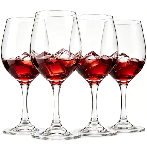 Crystal White or Red Wine Glasses Set of 4, 8.3 Ounce– Elegant Stemmed Crystal Wine Glassware for Restaurants, Bars, Home– Lead-Free Crystal Glass Set