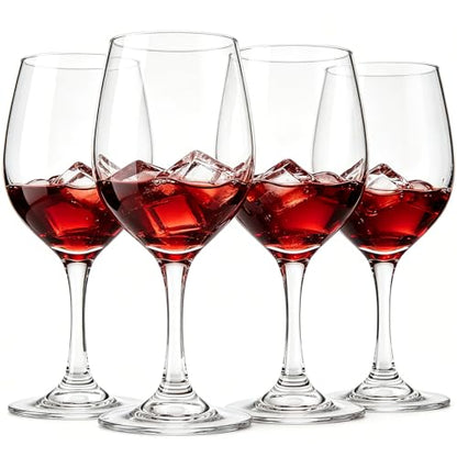 Crystal White or Red Wine Glasses Set of 4, 8.3 Ounce– Elegant Stemmed Crystal Wine Glassware for Restaurants, Bars, Home– Lead-Free Crystal Glass Set