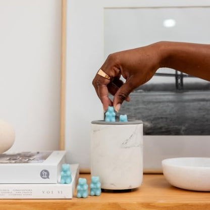Happy Wax Marble Mini Mod Warmer for Scented Wax - Small Tabletop with Timer - Electric, Ceramic with Removable No Mess Silicone Dish - color: Marble