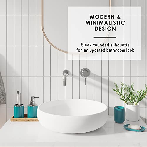 Clara Clark Bathroom Set - Teal Bathroom Accessories Set, Bathroom Sets with Shower Curtain and Rugs, 23PC Shower Curtain Set with Liner, Soap Dispenser, Soap Dish, Toilet Brush Holder, and Trash Can - color: Teal, size: Complete Set + Bath Rugs