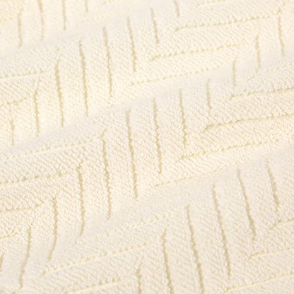 YiLUOMO Beige Hand Towel Set of 2 100% Cotton Ultra Soft Highly Absorbent Terry Striped Hand Towel for Bathroom (13" X 29") - color: Beige