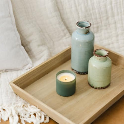 Dignity Series Evergreen & Eucalyptus Bourbon Scented Candle | 35 Hour Burn - Made in the USA Luxury Clean Soy Wax Candles - Long Lasting Glass Jar Candle for Home - 1 Wick - 5.3oz - color: Evergreen + Eucalyptus