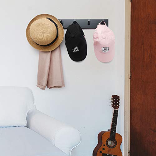WEBI Coat Rack Wall Mounted,Coat Hanger Wall,16" Hole to Hole,Coat Hooks Wall Mount,Hook Rack Peg Rail,5 Hooks for Hanging Jacket,Hats,Clothes,White - color: White, size: 17 inch
