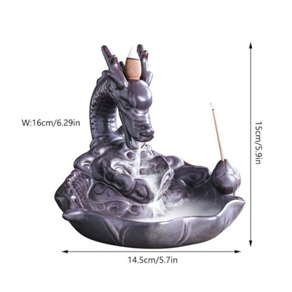 LUNIZ Incense Burner Backflow Incense Burner Home Furnishings Backflow Incense Burner Indoor Waterfall Fountain Room Decoration Incense Holder