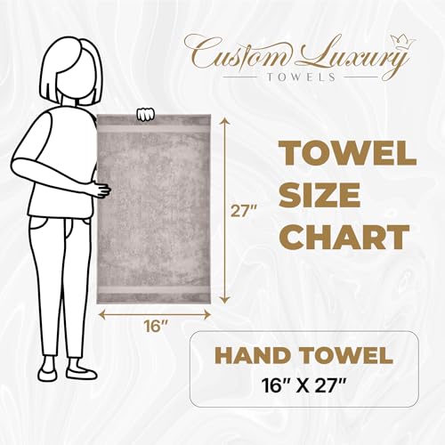 Beige Hand Towels for Bathroom with Monogram | Luxury Cotton Turkish Towels | Embroidered in USA | Set of 2 | Choose Set Color and Letter | A - Z | Modern Font - color: Beige