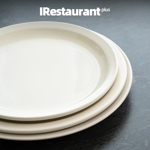 Stoneware Narrow Rim Commercial Grade Dinnerware America White, Plate 9", Case of 24 - color: America White, size: Plate 9"