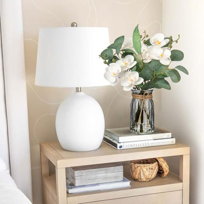 White Orchids Artificial Flowers with Vase Fake Flower in Vase Artificial Eucalyptus Stems in Glass Vases with Faux Water Faux Orchid with Eucalyptus Leaves Arrangement for Dining Table Centerpiece - color: White & Black Vase