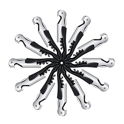 12 Packs Wine Opener-Corkscrew Wine Bottle Opener,Stainless Key Black Wine Bottle Opener Foil Cutter for Picnic, party, family,Restaurants - size: 12 Packs