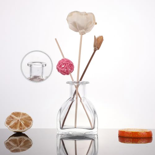 150ml 5 Fl Oz Square Glass Diffuser Bottles, DIY Replacement Reed Diffuser Jars, Fragrance Accessories for Diffuser Sets - size: 150ml