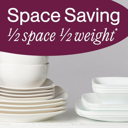 Corelle Square Simple Lines Dinner Plate Set, 6 Pack - size: 10.25" Dinner Plates