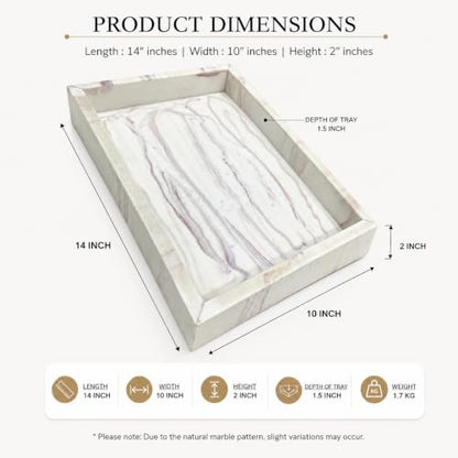 Handmade Decorative Rectangular Shape Elegant Bathroom Vanity Tray Kitchen Sink Countertop Jewelry Organizer Resin Ring Dish Holder Cosmetic Tray Dining Decor
