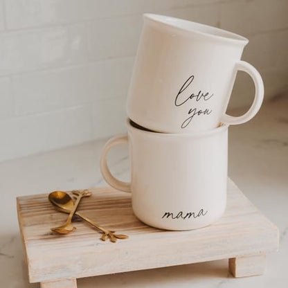 Sweet Water Decor Mama Campfire Mugs - 11oz Cute Coffee Mugs for Hot & Cold Drinks - Dishwasher & Microwave Safe - Ceramic Travel Mug - Ideal Tea and Espresso Mug - style: Mama