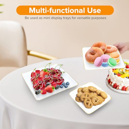 Hoedia 3 Tier Cupcake Stand Tower, Plastic Cup Cake Holder(Square) | Tiered Serving Tray Dessert Stand Cupcake Tower for Tea Party, Birthday Party, Wedding Decor and Baby Shower