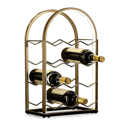 LED Countertop Wine Rack - 12 Bottle Freestanding Modern Metal Wine Rack - Tabletop Wine Holder Stand for Cabinet, Pantry, Wine Bottle Storage - color: 12 Bottles With Led Light