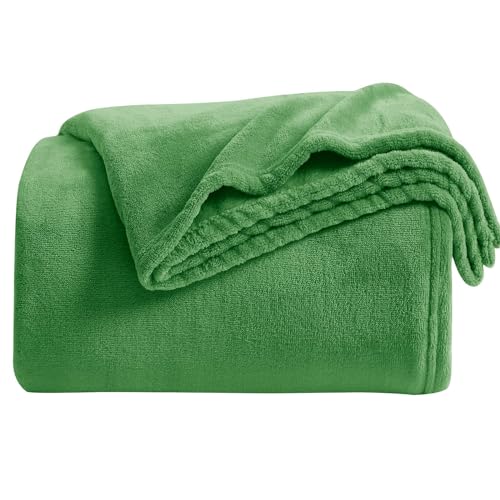 KMUSET Fleece Blanket Queen Size Lightweight Cozy Plush Microfiber Solid Blanket Factory Shop - color: Emerald, size: Queen(90"x90")