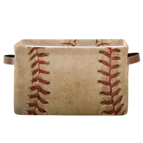 Baseball Rectangular Storage Basket Organizer Bin Shelf Baskets For Home Office Dorm - color: Baseball
