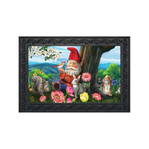 Briarwood Lane Doormat 30x18 Indoor Outdoor Garden Gnome Spring for Spring Doormat - color: Garden Gnome