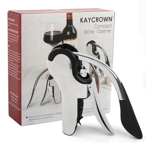 Stainless Steel Wine Bottle Opener, Vertical Lever Corkscrew with Built-in Foil Cutter Design, Manual Handheld Corkscrew with Ergonomic Lever Pump - color: Anti-slip Handle