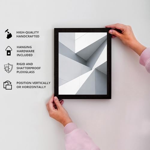 Craig Frames Contemporary, 11x24 Black Picture Frame with White Collage Mat, 13 Openings - color: 13-Opening Baby's First Year - 2" Border