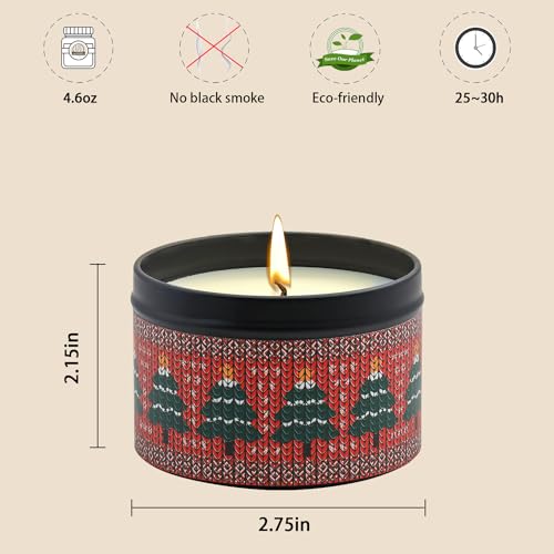 Christmas Candles - Christmas Gifts for Women, Scented Candles Gift Set, Natural Soy Wax Aromatherapy Candle for Home Scented (4Pack)