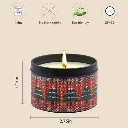 Christmas Candles - Christmas Gifts for Women, Scented Candles Gift Set, Natural Soy Wax Aromatherapy Candle for Home Scented (4Pack)