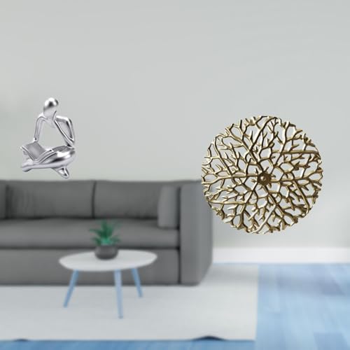 Abstract Reader Figurine Resin Metal Human Sculpture Wall Hanging Art Office Shelf Decor Collector Piece Suitable for Living Room Bedroom Cafe Restaur
