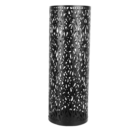 Umbrella Stand Rack for Entryway, Metal Hollowed Freestanding Umbrella Holder, Rain Collection Umbrella Organizer Bin for Can Walking Stick, Home Office Decor, Large - color: Black, size: Large