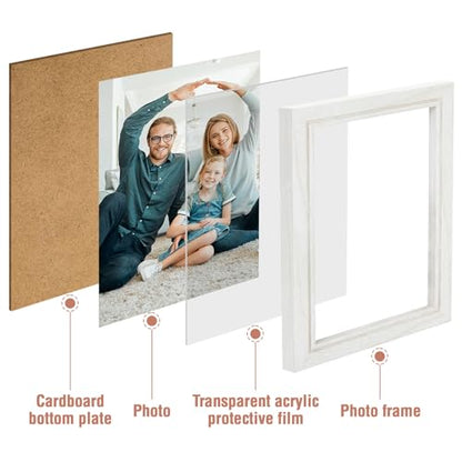 POILKMNI 4x6 In Four Picture Frame 4 Hinged Photo Frame with 4 Openings | Natural Wood Foldable Photo Frame High Definition Acrylic for Mothers Day Father's Day Christmas Gift, Family Picture, White - color: White, size: 4x6