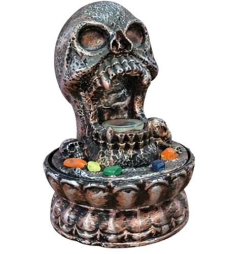 Gothic Skull Backflow Incense Burner, Ceramic Smoke Fountain Decor, Halloween Incense Holder