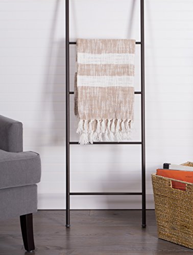 DII Mid-Century Modern Slub Stripe Woven Throw, Taupe, 50x60 - color: Taupe
