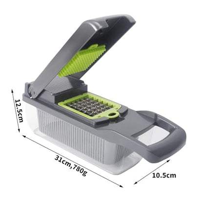 Multifunctional Pro-Series 14-in-1 Vegetable Chopper, Mandoline Slicer set, Veggie Chopper, Food Chopper with Container, Vegetable Cutter & Spiralizer for Onion Salad Home Essential Gadget & Kitchen