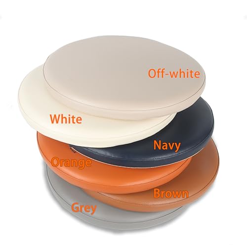Sigmat PU Leather Round Chair Cushion Memory Foam Waterproof Round Stool Cushion for Kitchen Stool, Living Room Chiar, Office Chair, Car or Floor Pillow(16 Inch, Navy) | Waterproof, Non-slip, Machine Washable, Memory Foam,For Wooden/Metal/Plastic/Leather