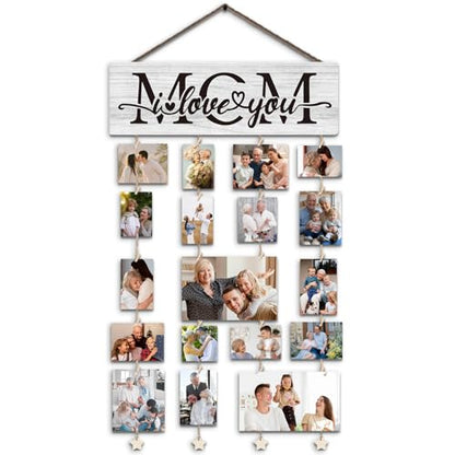 Mom Gift, Mom i Love You Picture Frames Collage Photo Hanging Display Picture Board for Christmas Birthday Mother Day from Daughter Son - color: Mom i Love You