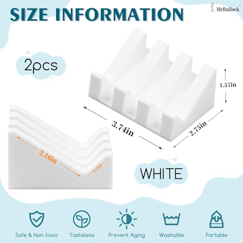 Silicone Soap Dish Self Draining with Suction Cups (White, 2 Pack) | Waterfall drainage design drains fast to keep soap dry silicone soap saver with reusable suction cups for bathroom & kitchen - color: White, size: 2