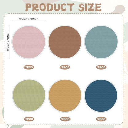 12Pcs Round Classroom Rug,15.7in Round Floor Cushion Large Colorful Rug Playroom Rug Non Slip and Washable,Suitable for Kindergarten Daycare Center Educational Learning Kids Room - color: Round-boho
