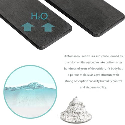 NiuYichee Set of 4 Water Absorbent Diatomite Coasters, Diatomaceous Earth Kitchen Soap Dish, Bathroom Trays, Water Absorbing Stone Used for Hand Soaps & Plants & Toiletries in The Modern Home - color: Set of 4 Dark Grey