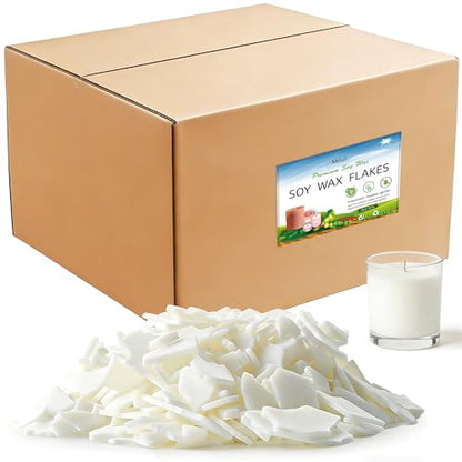 Miluli 100% Natural Soy Wax Flakes for Candle Making, Pure Candle Wax Bulk, Paraffin-Free DIY Crafts Supplies, Clean Burning 1 LBS