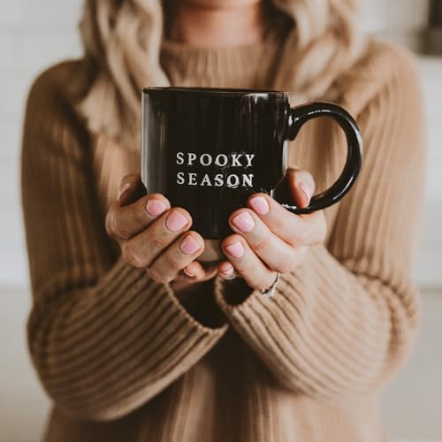 Sweet Water Decor Halloween Coffee Mug - Spooky Coffee Mug for Halloween - Durable Stoneware Mug for Tea & Cocoa - Perfect Fall Mugs for Morning Brew & Cozy Nights - Spooky Season Design Mug 14oz - style: Spooky Season