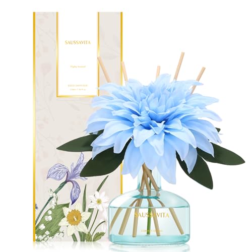 Reed Diffuser Set 7.10oz Citrus Forest Scented Air Freshener for 120 Days | Citrus Woody scent, Decorative Flower, 7 Sticks, Long Lasting Home Fragrance, Room Air Freshener, Mothers Day Birthday Gift - color: The Forest of Citrus
