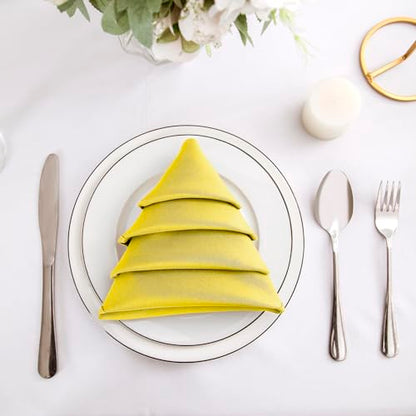 Bailarina Cloth Napkins Set of 80,17x17 inches Dinner Napkins Cloth Washable,Polyester Square Table Cloth Napkin Bulk with Hemmed Edges Ideal for Banquets, Parties and Weddings-Yellow - color: Yellow