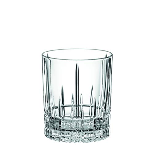 Spiegelau Perfect Serve Double Old Fashioned Glasses Set of 4 – Heavy Base Crystal Whiskey Glasses for Scotch, Bourbon & Cocktails – Lead-Free Crystal Tumbler Set - style: D.O.F.